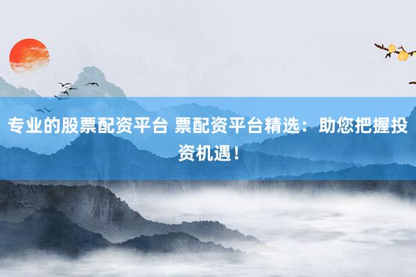 专业的股票配资平台 票配资平台精选：助您把握投资机遇！