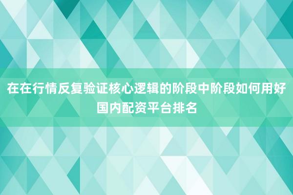 在在行情反复验证核心逻辑的阶段中阶段如何用好国内配资平台排名
