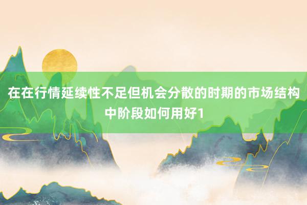 在在行情延续性不足但机会分散的时期的市场结构中阶段如何用好1