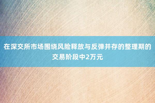 在深交所市场围绕风险释放与反弹并存的整理期的交易阶段中2万元