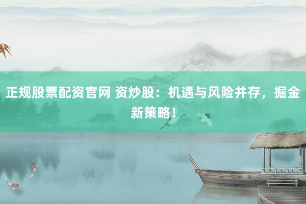 正规股票配资官网 资炒股：机遇与风险并存，掘金新策略！