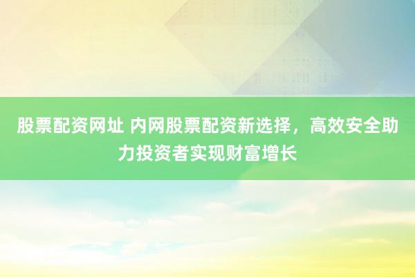 股票配资网址 内网股票配资新选择，高效安全助力投资者实现财富增长