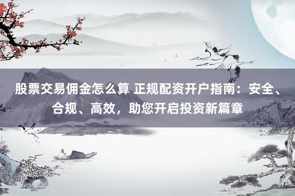 股票交易佣金怎么算 正规配资开户指南：安全、合规、高效，助您开启投资新篇章