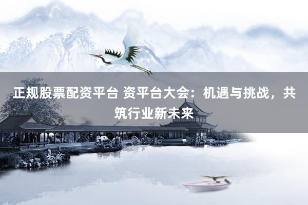 正规股票配资平台 资平台大会：机遇与挑战，共筑行业新未来
